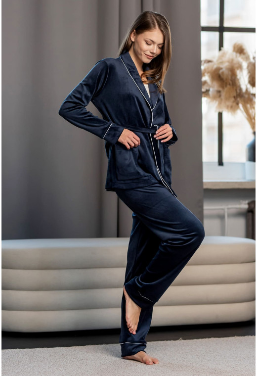 Синий костюм с карманом шаль — 795680. Maritel. Изображенние 1 Синий костюм с карманом шаль — 795680. Maritel. Изображенние 1