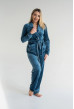 Велюровий костюм шаль з кишенями кольору морської хвилі — 220585. Maritel Велюровий костюм шаль з кишенями кольору морської хвилі — 220585. Maritel