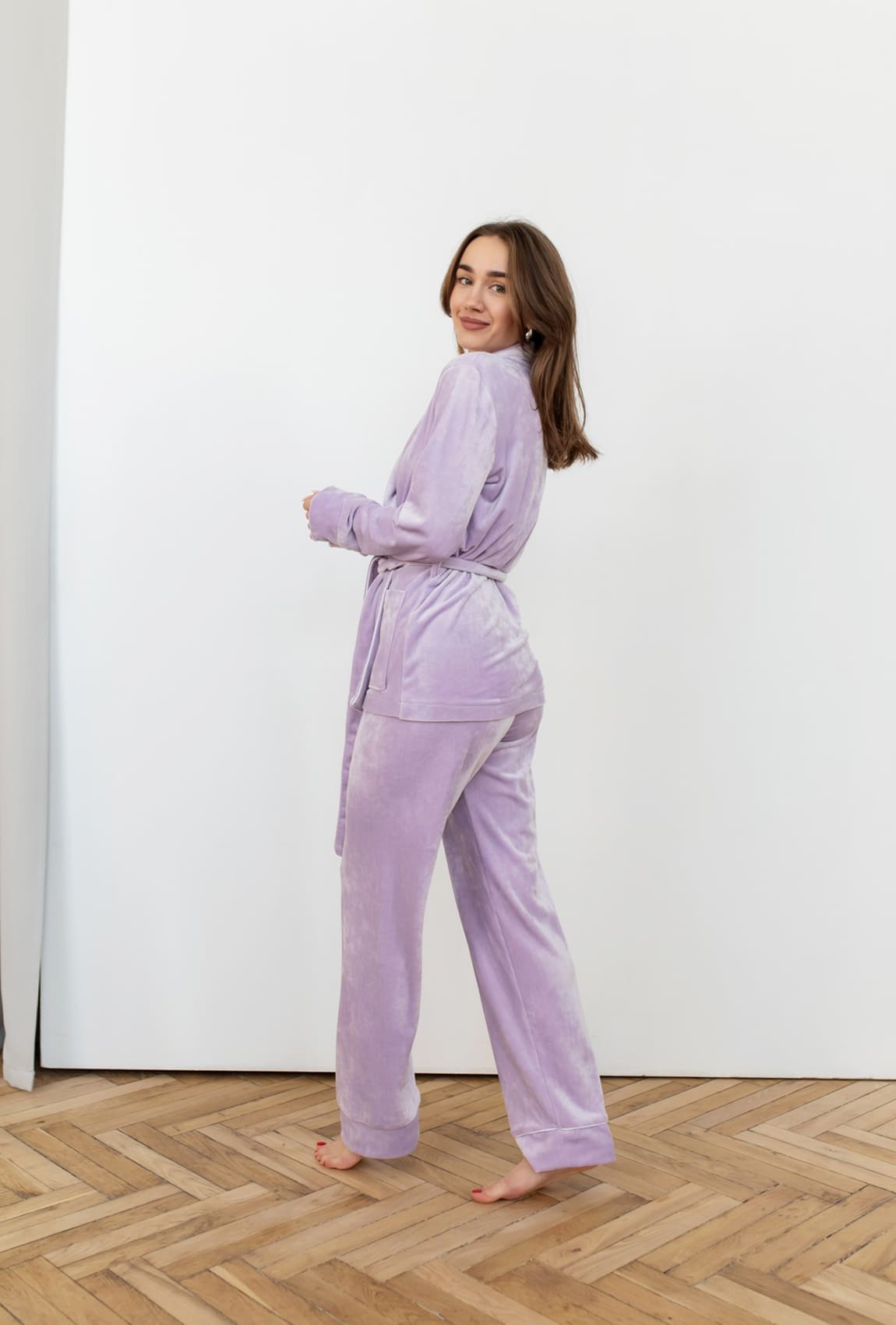 Лавандовый костюм с карманом шаль —  737931. Maritel. Изображенние 1