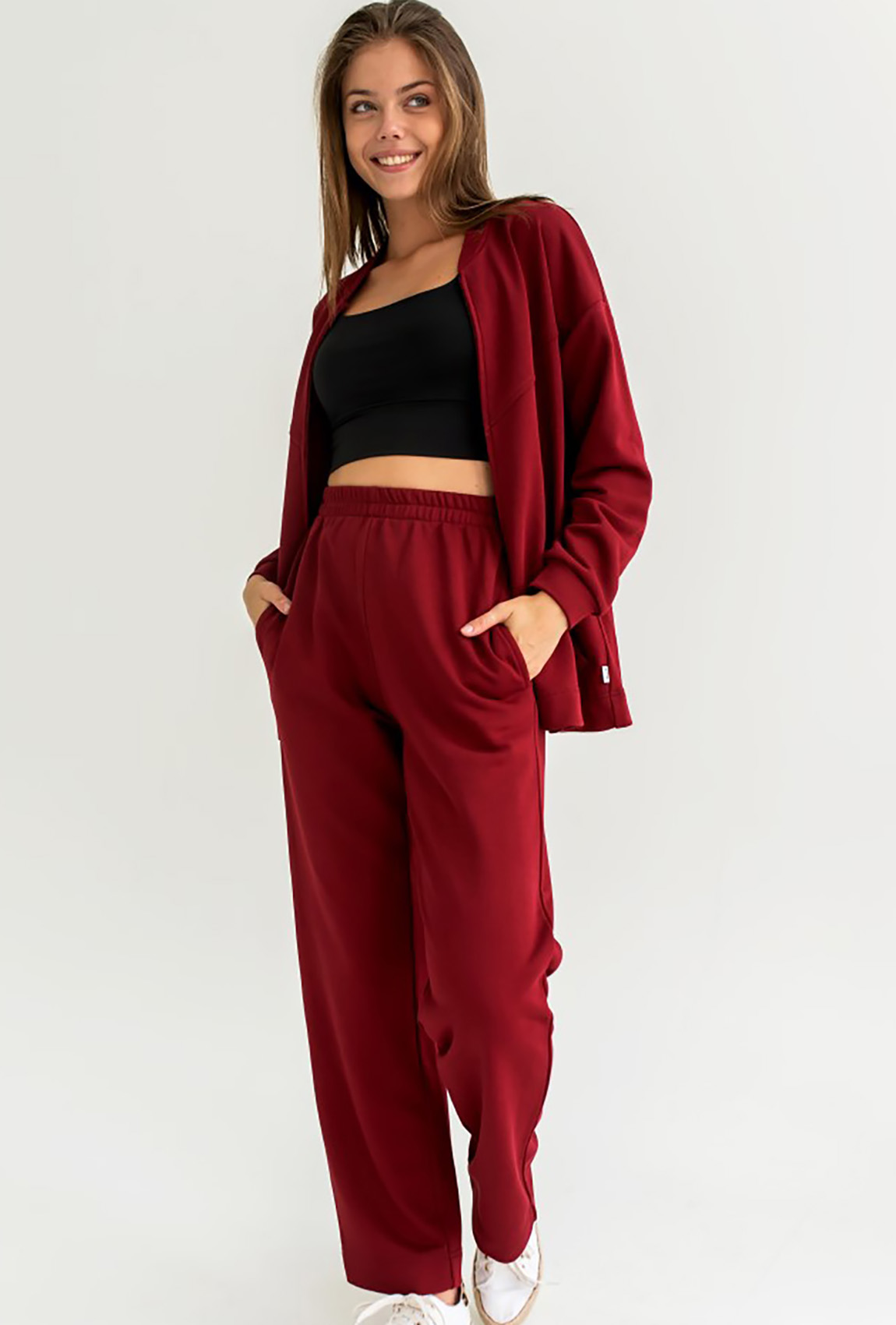 Марсаловый спортивный костюм на молнии — 499245. Maritel Марсаловый спортивный костюм на молнии — 499245. Maritel