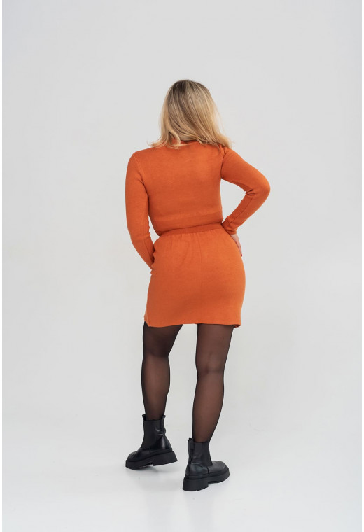 Коричневий костюм кроп топ + спідниця міні. Maritel. Зображення 1 Коричневий костюм кроп топ + спідниця міні. Maritel. Зображення 1