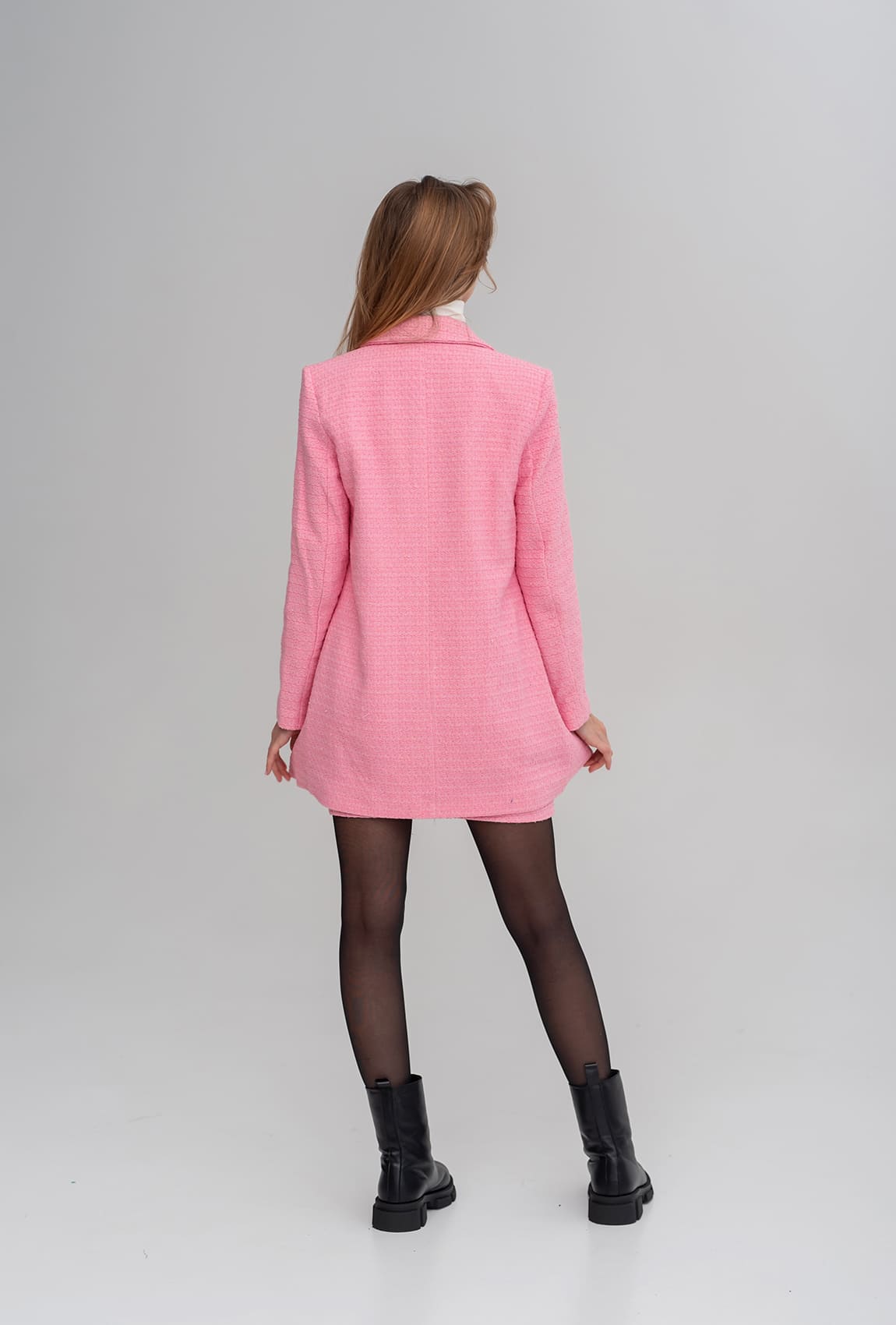 Рожевий твідовий костюм зі спідницею — 229246. Maritel. Зображення 2 Рожевий твідовий костюм зі спідницею — 229246. Maritel. Зображення 2