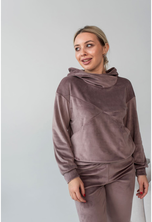 Бронзовый спортивный велюровый костюм (с капюшоном) — 823782. Maritel. Изображенние 1 Бронзовый спортивный велюровый костюм (с капюшоном) — 823782. Maritel. Изображенние 1