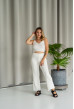 Молочный вязаный костюм топ + брюки — 545914. Maritel Молочный вязаный костюм топ + брюки — 545914. Maritel