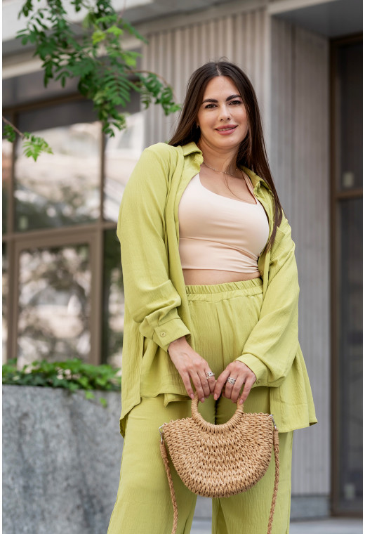 Оливковый костюм жатка — 764121. Maritel. Изображенние 1 Оливковый костюм жатка — 764121. Maritel. Изображенние 1