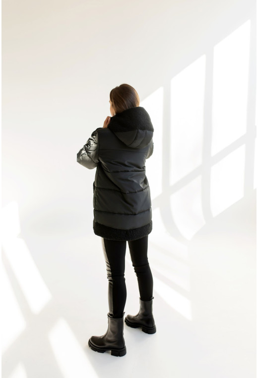 Черная куртка барашек — 997523. Maritel. Изображенние 2 Черная куртка барашек — 997523. Maritel. Изображенние 2