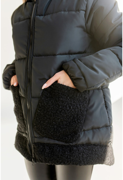 Черная куртка барашек — 997523. Maritel. Изображенние 1 Черная куртка барашек — 997523. Maritel. Изображенние 1