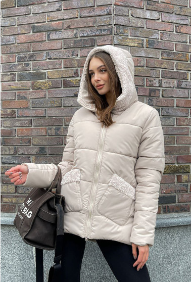 Бежевая куртка барашек. Maritel. Изображенние 10