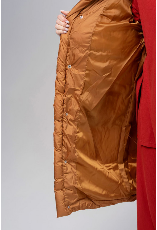 Коричневая куртка длинная — 268078. Maritel. Изображенние 1 Коричневая куртка длинная — 268078. Maritel. Изображенние 1