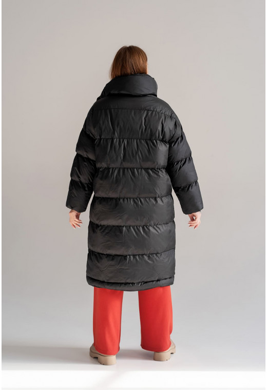 Черная куртка длинная — 254564. Maritel. Изображенние 2 Черная куртка длинная — 254564. Maritel. Изображенние 2