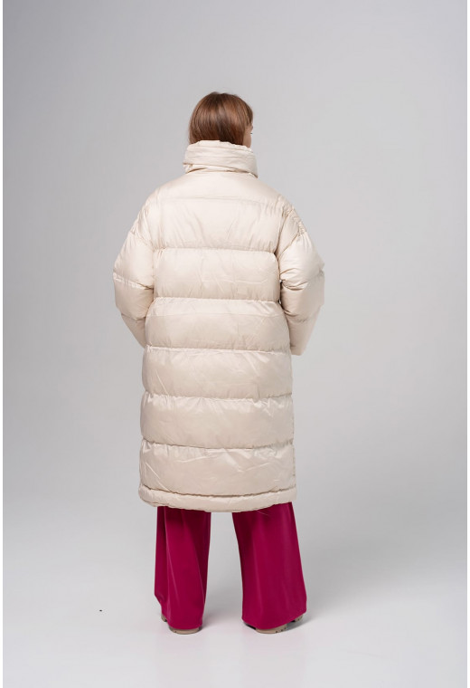 Бежевая куртка длинная —  549606. Maritel. Изображенние 2 Бежевая куртка длинная —  549606. Maritel. Изображенние 2