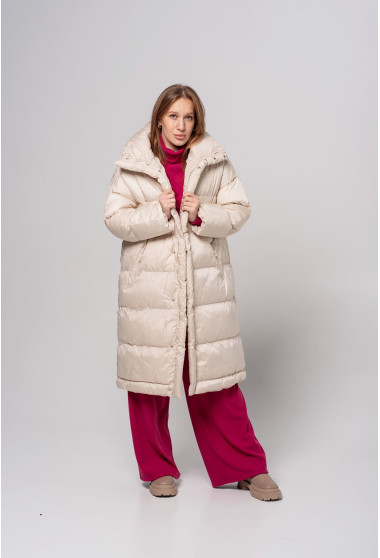Бежевая куртка длинная. Maritel. Изображенние 4