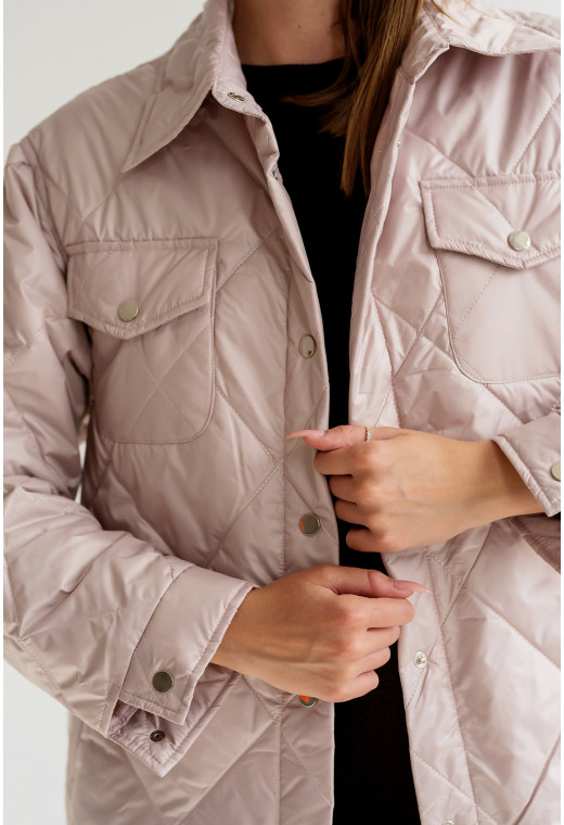 Пудровая стеганная куртка-рубашка —  183348. Maritel. Изображенние 2 Пудровая стеганная куртка-рубашка —  183348. Maritel. Изображенние 2