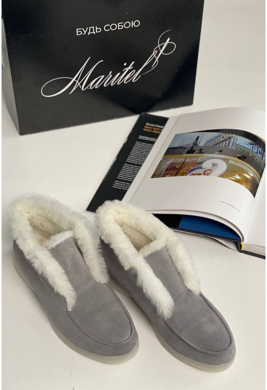 Серые зимние лоферы — 993723. Maritel. Изображенние 2 Серые зимние лоферы — 993723. Maritel. Изображенние 2