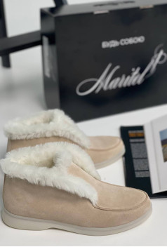 Бежеві зимові лофери. Maritel. Зображення 2 Бежеві зимові лофери. Maritel. Зображення 2