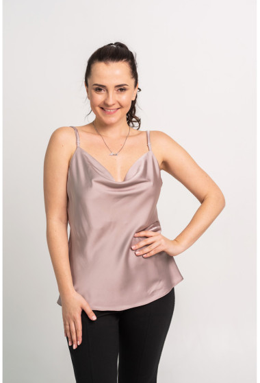 Пудрова шовкова майка. Maritel. Зображення 7