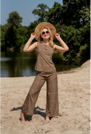 Коричневый леопардовый костюм милена софт . Maritel. Изображенние 12