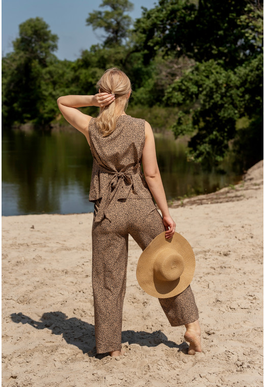 Коричневый леопардовый костюм милена софт — 645080. Maritel. Изображенние 2 Коричневый леопардовый костюм милена софт — 645080. Maritel. Изображенние 2