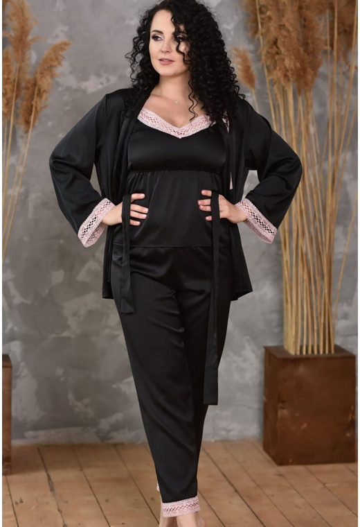 Черная шелковая пижама — 580237. Maritel. Изображенние 1 Черная шелковая пижама — 580237. Maritel. Изображенние 1