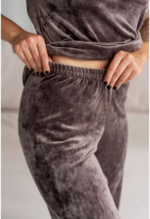 Бронзовая велюровая пижама обри с брюками — 873705. Maritel. Изображенние 2 Бронзовая велюровая пижама обри с брюками — 873705. Maritel. Изображенние 2