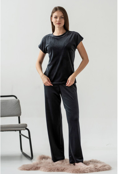 Серая велюровая пижама обри с брюками. Maritel. Изображенние 2