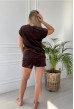 Темно-коричневая велюровая пижама обри с шортами — 342675. Maritel. Изображенние 2 Темно-коричневая велюровая пижама обри с шортами — 342675. Maritel. Изображенние 2