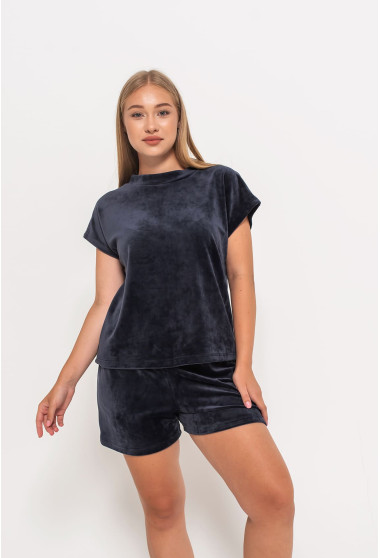Сіра велюрова піжама обрі з шортами . Maritel. Зображення 6