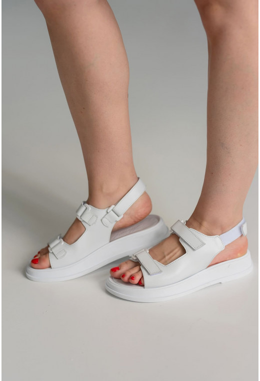 Білі шкіряні босоніжки — 377806. Maritel. Зображення 1 Білі шкіряні босоніжки — 377806. Maritel. Зображення 1