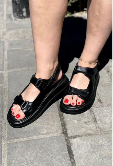 Чорні шкіряні босоніжки. Maritel. Зображення 8