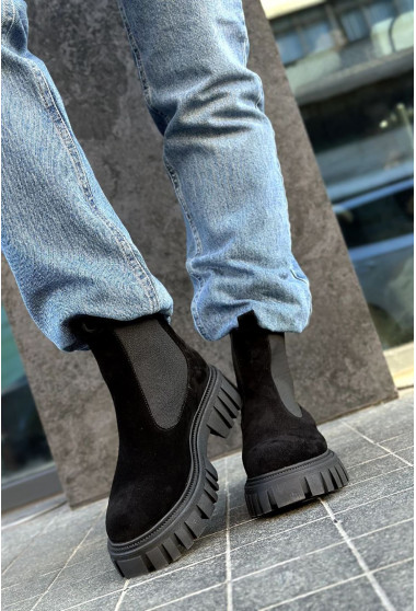 Чорні зимові замшеві короткі челсі. Maritel. Зображення 9