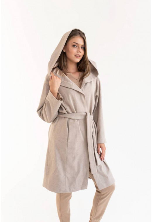 Бежеве пальто з капюшоном — 263712. Maritel. Зображення 1 Бежеве пальто з капюшоном — 263712. Maritel. Зображення 1