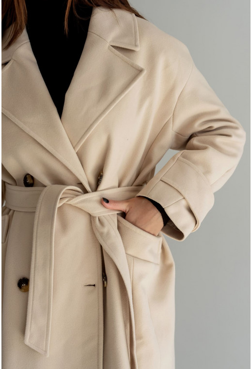 Бежевое кашемировое пальто удлиненное — 711380. Maritel. Изображенние 2 Бежевое кашемировое пальто удлиненное — 711380. Maritel. Изображенние 2