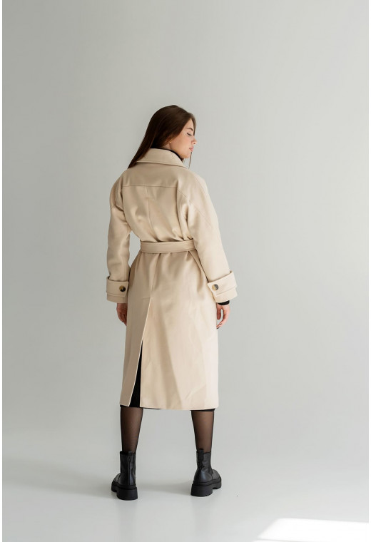 Бежевое кашемировое пальто удлиненное — 711380. Maritel. Изображенние 1 Бежевое кашемировое пальто удлиненное — 711380. Maritel. Изображенние 1