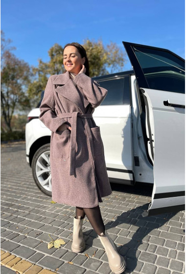 Шоколадне класичне пальто. Maritel. Зображення 4