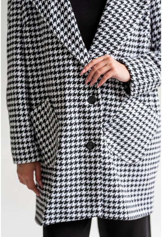 Чорно-біле осіннє пальто — 197494. Maritel. Зображення 2 Чорно-біле осіннє пальто — 197494. Maritel. Зображення 2