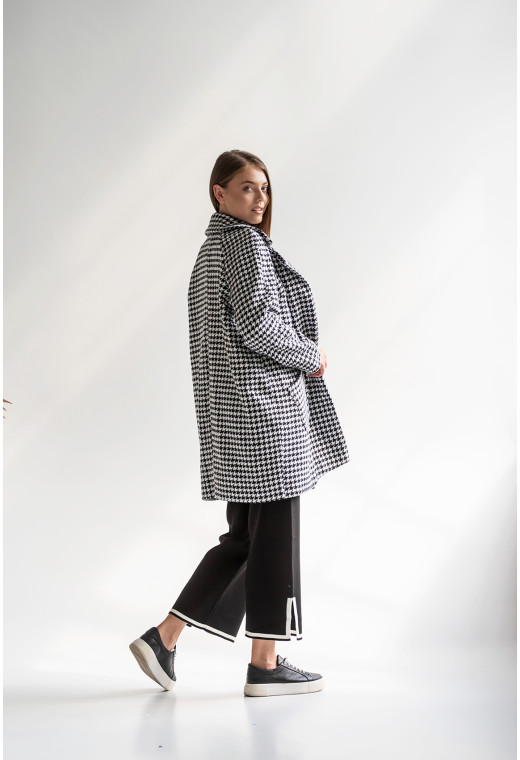 Чорно-біле осіннє пальто — 197494. Maritel. Зображення 1 Чорно-біле осіннє пальто — 197494. Maritel. Зображення 1