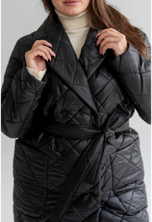 Чорне пальто плащівка в ромб — 964075. Maritel. Зображення 1 Чорне пальто плащівка в ромб — 964075. Maritel. Зображення 1