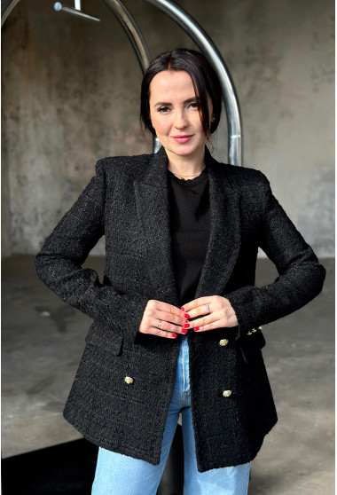 Чорний жакет твід . Maritel. Зображення 10 Чорний жакет твід . Maritel. Зображення 10