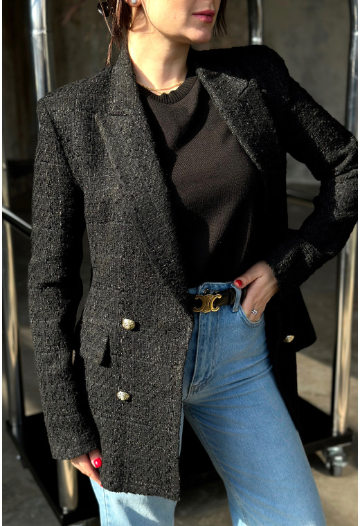 Черный жакет твид — 531033. Maritel. Изображенние 2 Черный жакет твид — 531033. Maritel. Изображенние 2