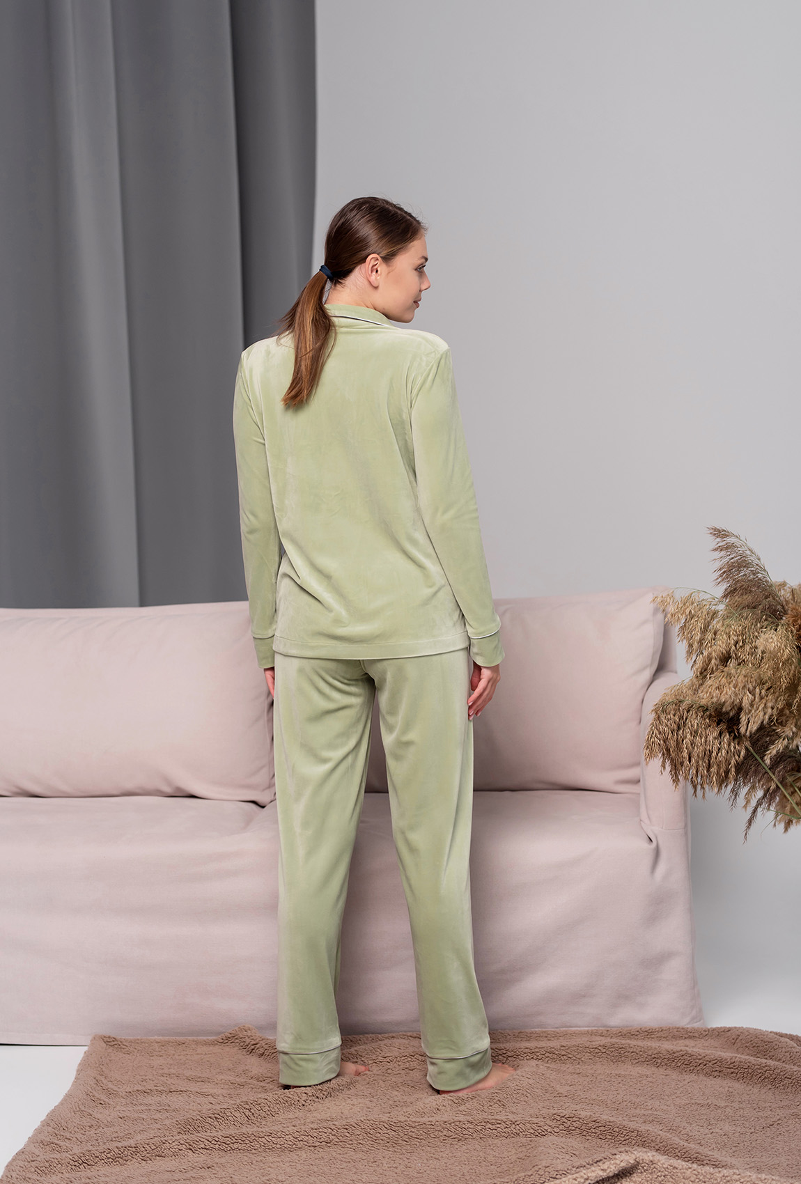 Фісташковий костюм кант на гудзиках —  171847. Maritel. Зображення 2