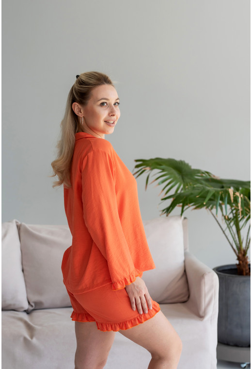 Оранжевый костюм лен — 585207. Maritel. Изображенние 1 Оранжевый костюм лен — 585207. Maritel. Изображенние 1