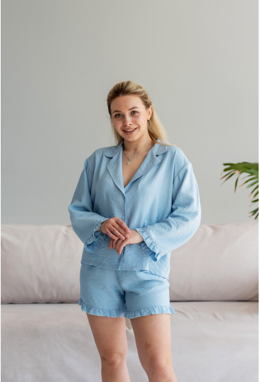 Голубой костюм лен. Maritel. Изображенние 5