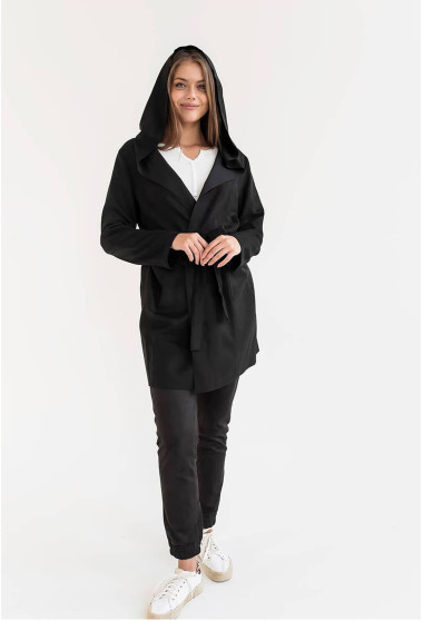 Чорний замшевий плащ короткий . Maritel. Зображення 1