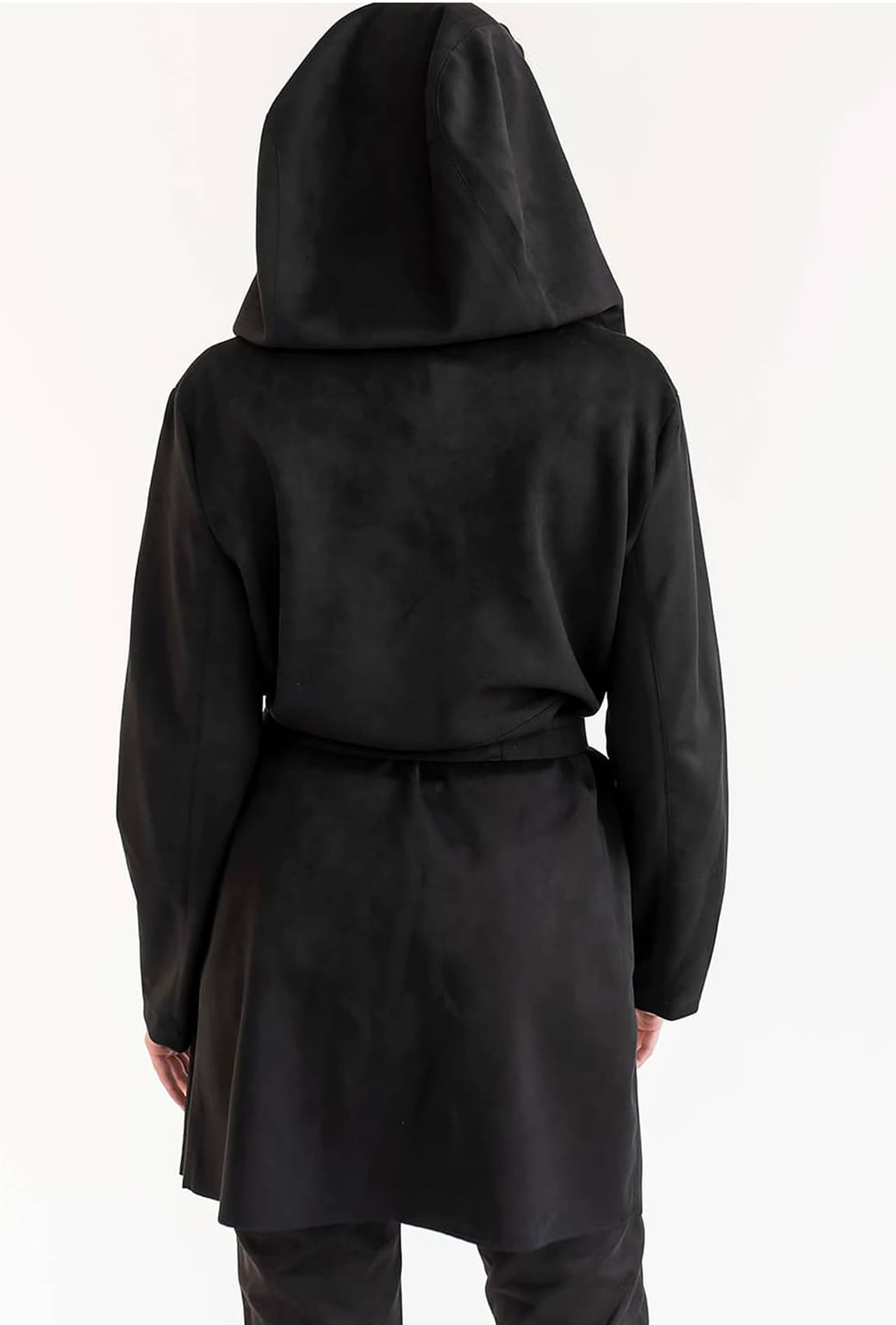 Чорний замшевий плащ короткий  —  632025. Maritel. Зображення 2