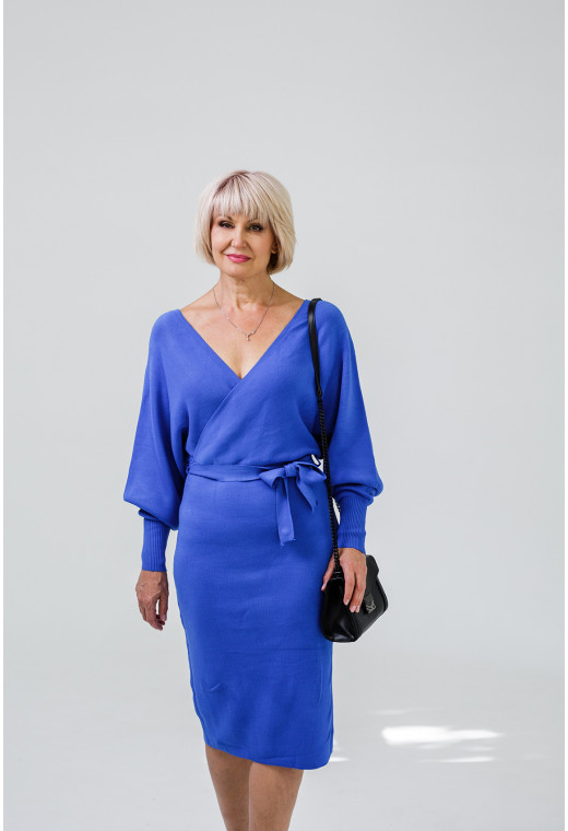 Платье вязаное с V вырезом Электрик — 423072. Maritel. Изображенние 2 Платье вязаное с V вырезом Электрик — 423072. Maritel. Изображенние 2