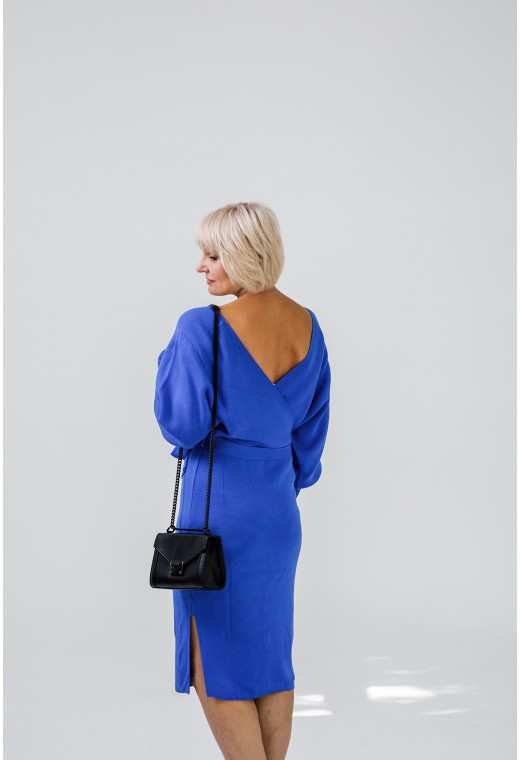 Платье вязаное с V вырезом Электрик — 423072. Maritel. Изображенние 1 Платье вязаное с V вырезом Электрик — 423072. Maritel. Изображенние 1