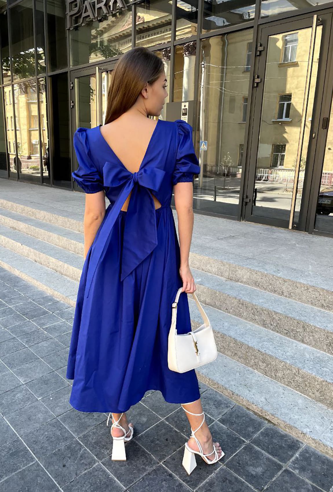 Платье с бантом на спине электрик — 437068. Maritel. Изображенние 2 Платье с бантом на спине электрик — 437068. Maritel. Изображенние 2