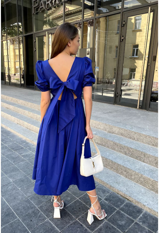 Платье с бантом на спине электрик — 437068. Maritel. Изображенние 2 Платье с бантом на спине электрик — 437068. Maritel. Изображенние 2