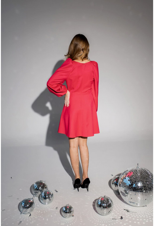 Малинова сукня каре вкорочена. Maritel. Зображення 1 Малинова сукня каре вкорочена. Maritel. Зображення 1