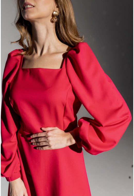 Малинова сукня каре вкорочена. Maritel. Зображення 2 Малинова сукня каре вкорочена. Maritel. Зображення 2